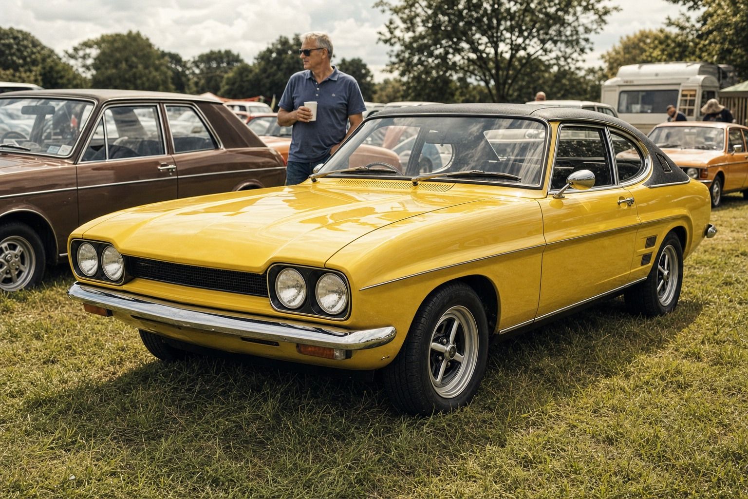 A Ford Capri Mk1 at a UK classic car show