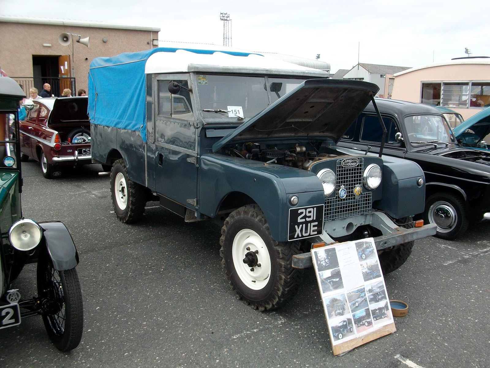 A 1955 Land Rover Series I at a classic gathering