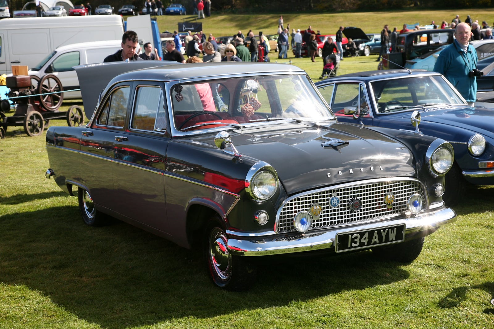 A Ford Consul saloon, front three-quarter view
