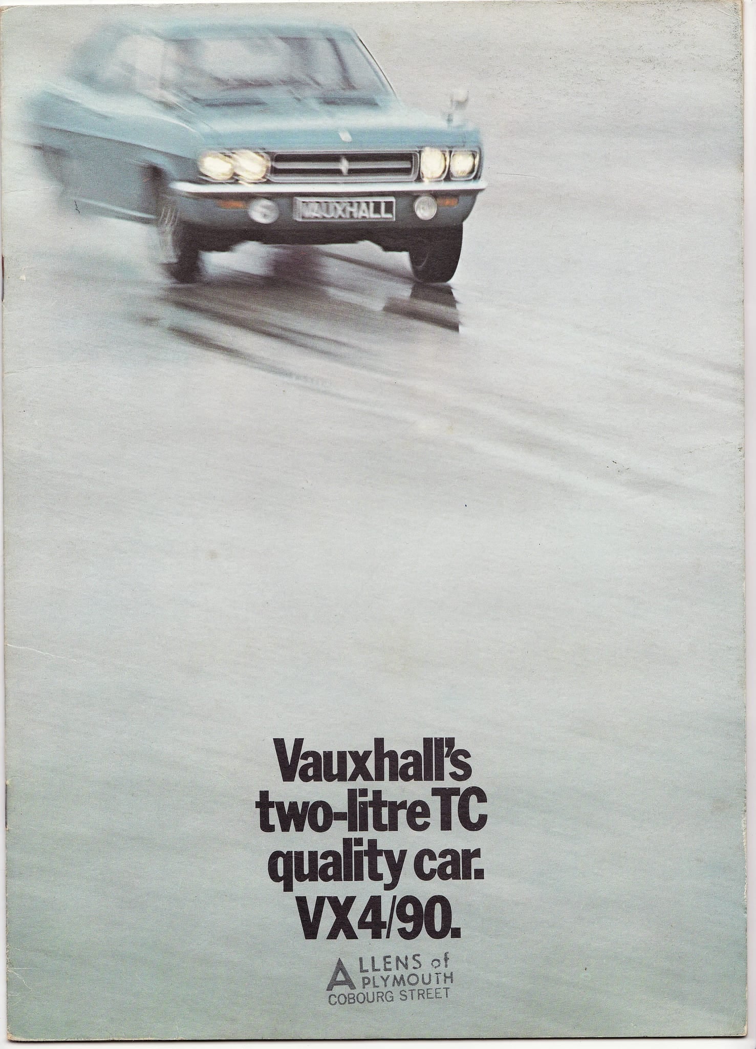 A period Vauxhall advertisement headed Vauxhall's two-litre TC quality car, VX4/90